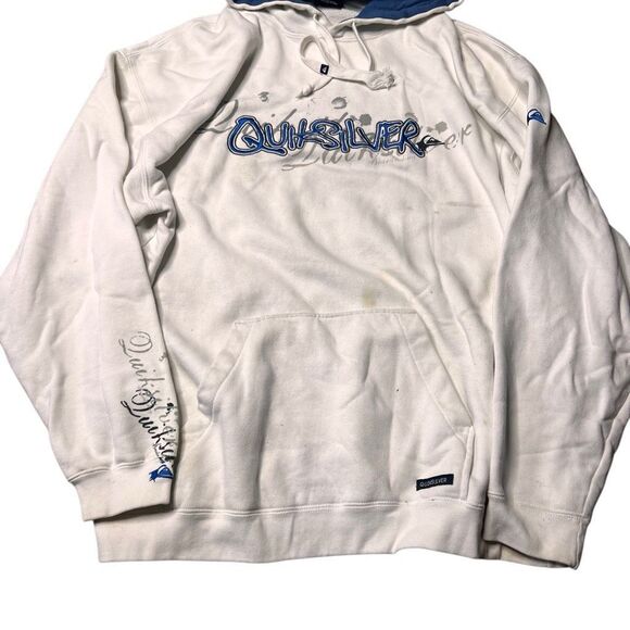 Vintage 90s Quiksilver Surf Hoodie Large - Picture 3 of 7
